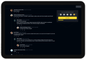 Área de comentários da plataforma online da Atuar